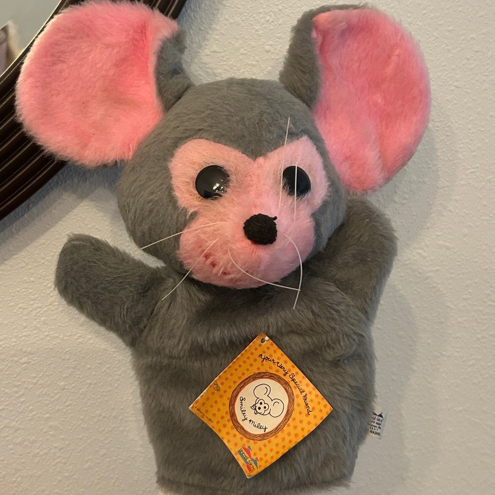 RARE 70’s Vintage Animal Fair Inc. Miley Mouse plush hand puppet Made in USA